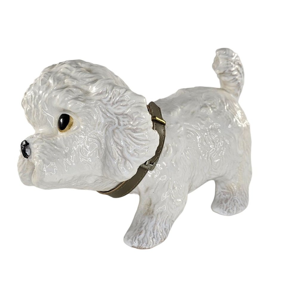 Vintage Freeman McFarlin Hetrick Poodle Puppy Figurine White California